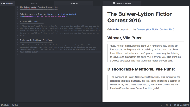 Picture of markdown-preview-enhanced previewing Markdown