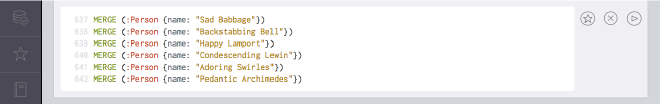 Picture showing the pasting of data into the neo4j browser interface